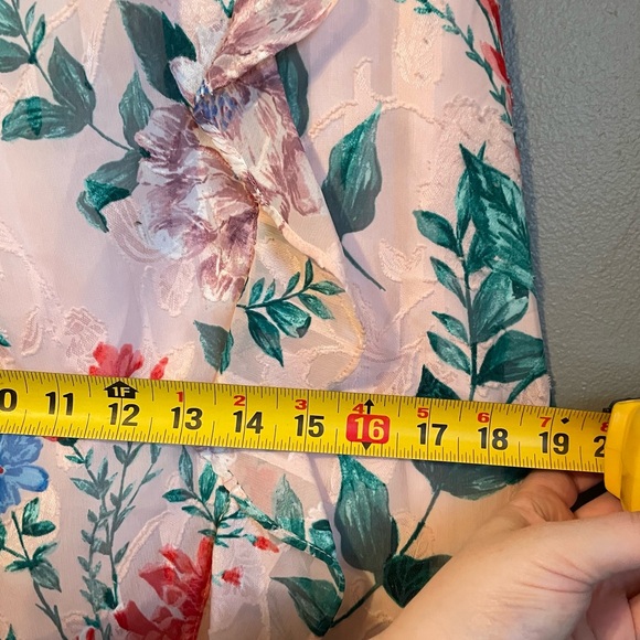 NWOT Kenzie Sz 0 Women’s Pink Floral Ruffle Midi Short Sleeve Dress Ret $149! - Picture 12 of 16